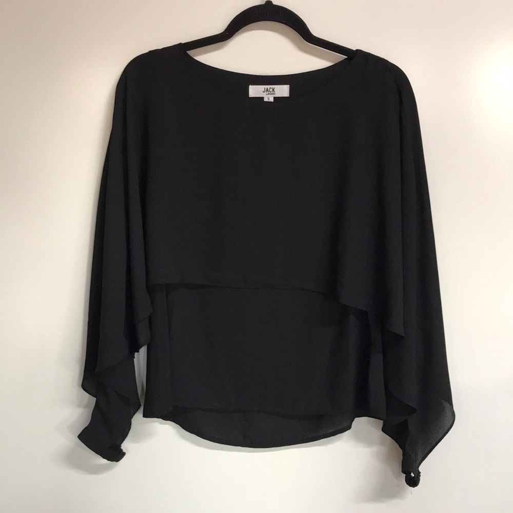 Jack by BB Dakota Capelet Top, Small, Black, NWOT